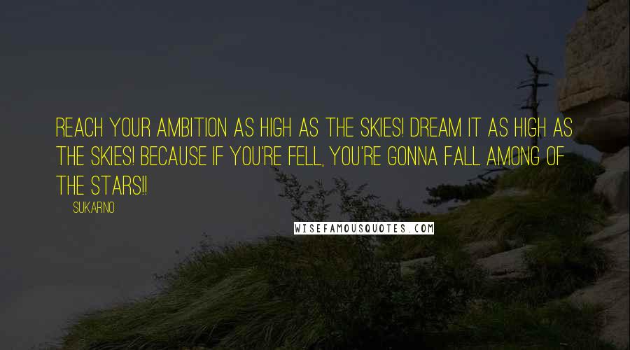 Sukarno Quotes: Reach your ambition as high as the skies! Dream it as high as the skies! Because if you're fell, you're gonna fall among of the stars!!