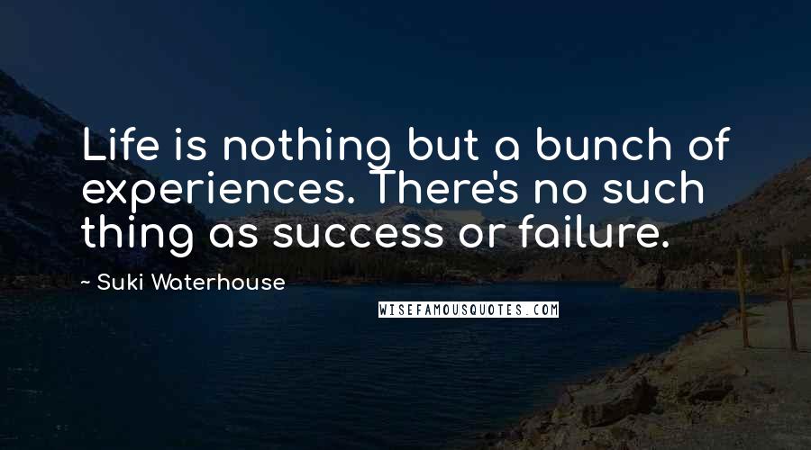 Suki Waterhouse Quotes: Life is nothing but a bunch of experiences. There's no such thing as success or failure.