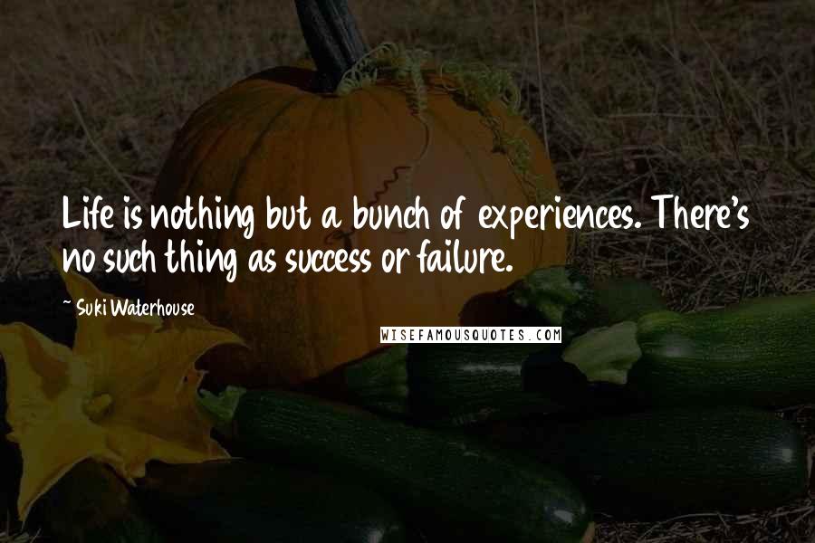 Suki Waterhouse Quotes: Life is nothing but a bunch of experiences. There's no such thing as success or failure.