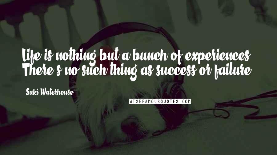 Suki Waterhouse Quotes: Life is nothing but a bunch of experiences. There's no such thing as success or failure.