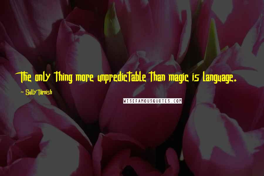 Sully Tarnish Quotes: The only thing more unpredictable than magic is language.