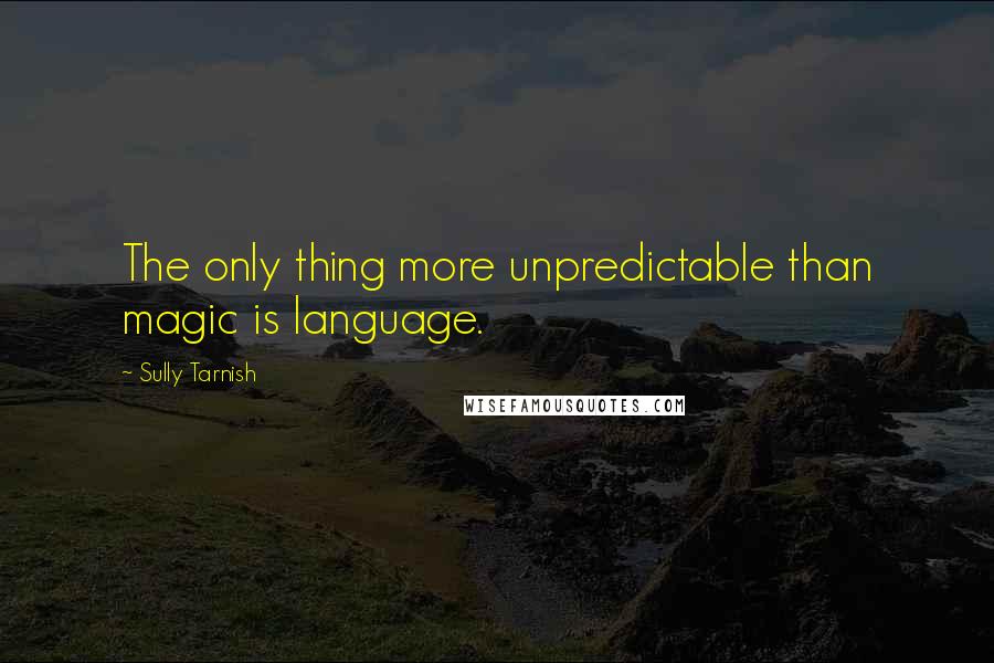 Sully Tarnish Quotes: The only thing more unpredictable than magic is language.