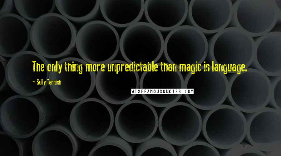 Sully Tarnish Quotes: The only thing more unpredictable than magic is language.