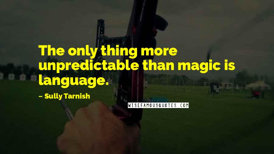 Sully Tarnish Quotes: The only thing more unpredictable than magic is language.