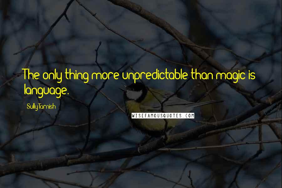 Sully Tarnish Quotes: The only thing more unpredictable than magic is language.