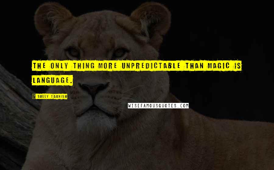 Sully Tarnish Quotes: The only thing more unpredictable than magic is language.