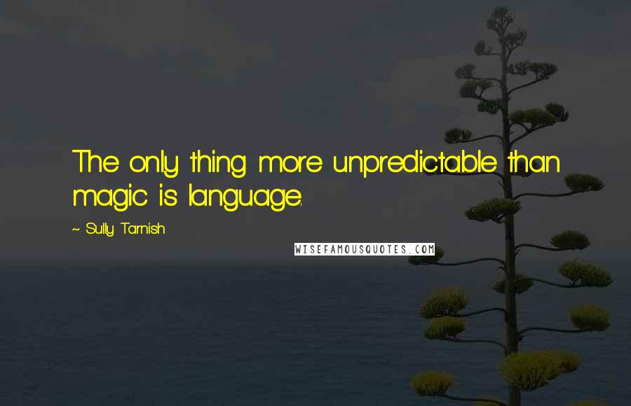 Sully Tarnish Quotes: The only thing more unpredictable than magic is language.