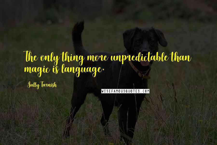 Sully Tarnish Quotes: The only thing more unpredictable than magic is language.