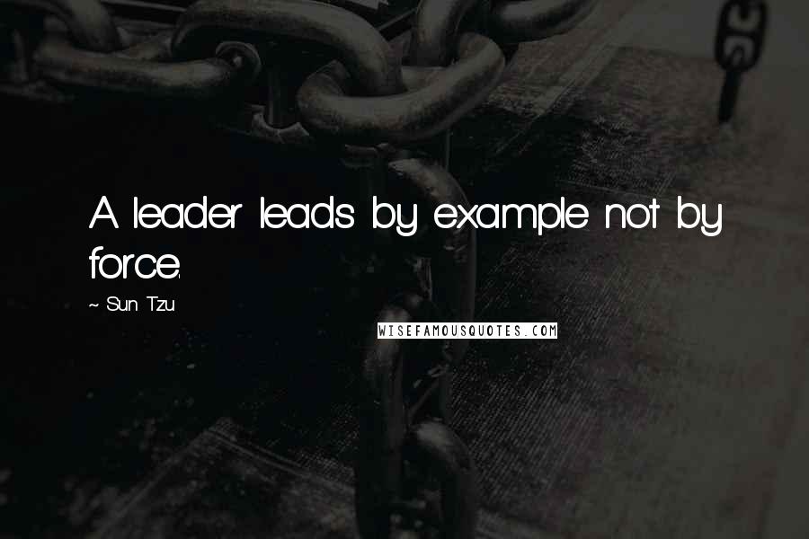 Sun Tzu Quotes: A leader leads by example not by force.