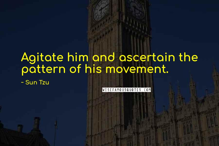 Sun Tzu Quotes: Agitate him and ascertain the pattern of his movement.