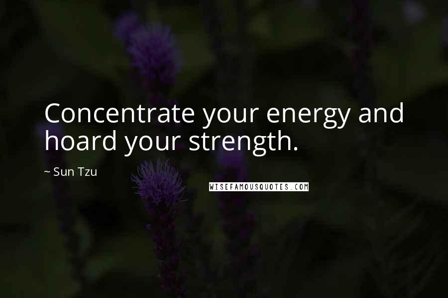 Sun Tzu Quotes: Concentrate your energy and hoard your strength.