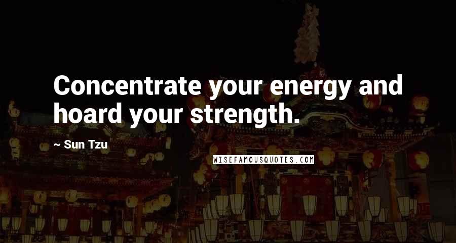 Sun Tzu Quotes: Concentrate your energy and hoard your strength.