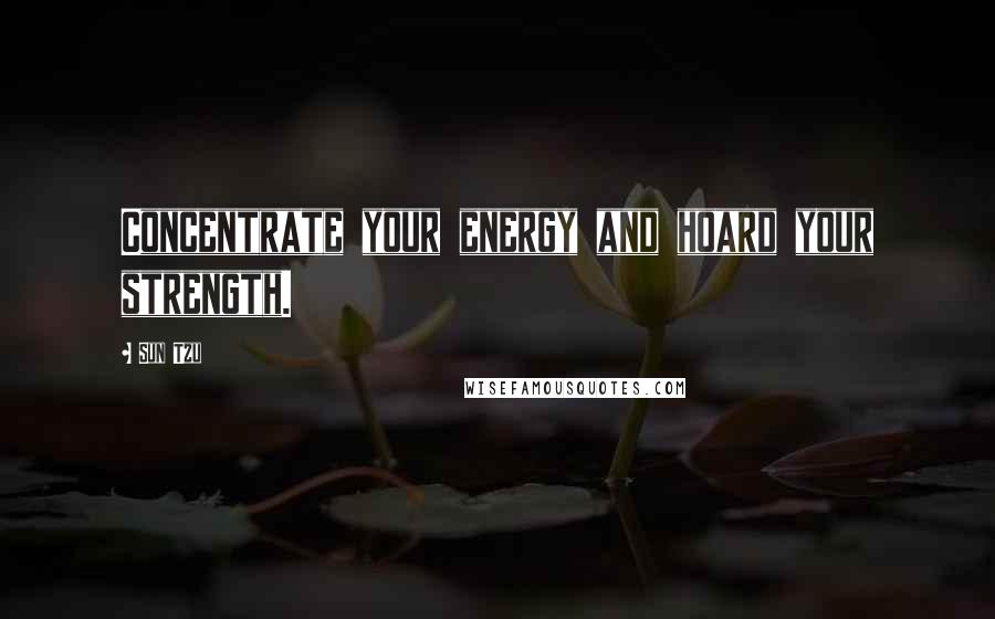 Sun Tzu Quotes: Concentrate your energy and hoard your strength.