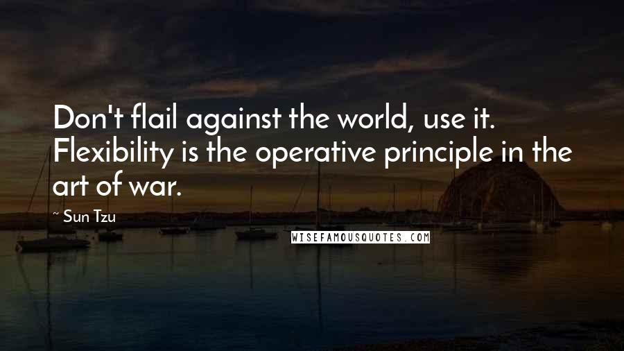 Sun Tzu Quotes: Don't flail against the world, use it. Flexibility is the operative principle in the art of war.