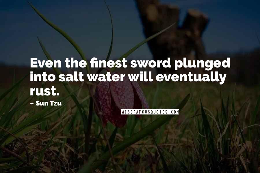 Sun Tzu Quotes: Even the finest sword plunged into salt water will eventually rust.