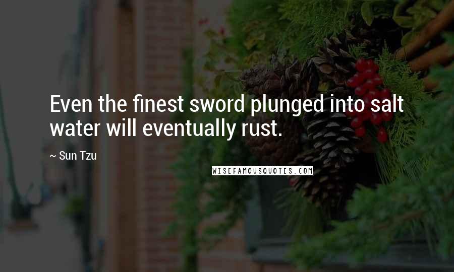 Sun Tzu Quotes: Even the finest sword plunged into salt water will eventually rust.