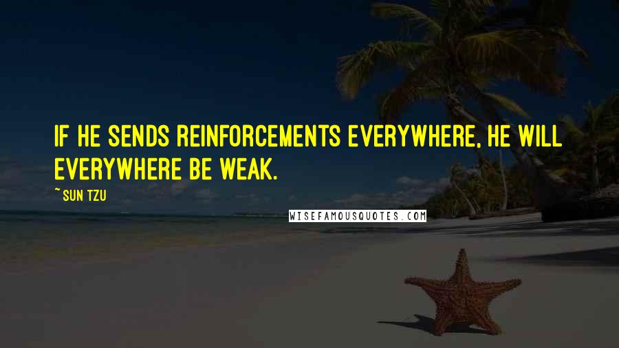 Sun Tzu Quotes: If he sends reinforcements everywhere, he will everywhere be weak.