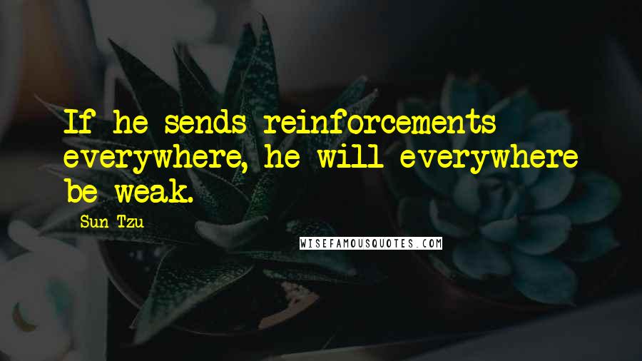 Sun Tzu Quotes: If he sends reinforcements everywhere, he will everywhere be weak.