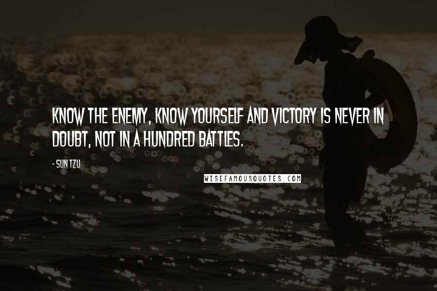 Sun Tzu Quotes: Know the enemy, know yourself and victory is never in doubt, not in a hundred battles.