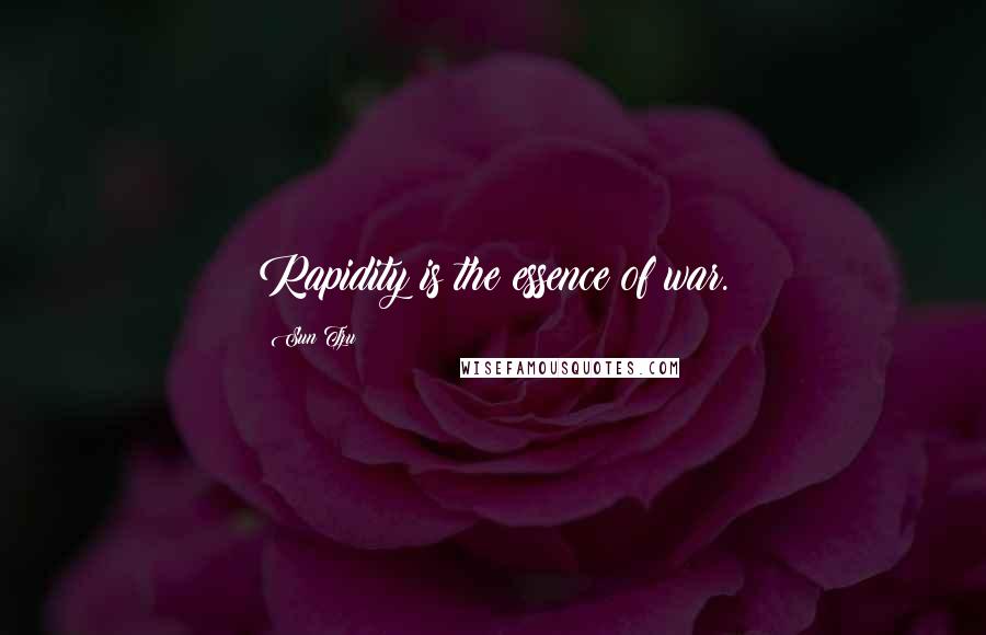 Sun Tzu Quotes: Rapidity is the essence of war.