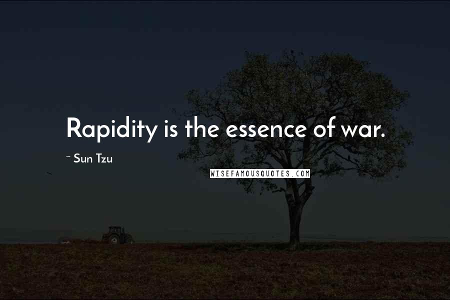 Sun Tzu Quotes: Rapidity is the essence of war.