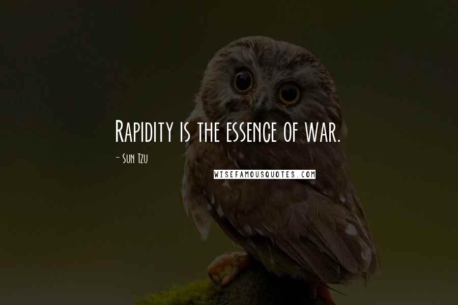Sun Tzu Quotes: Rapidity is the essence of war.