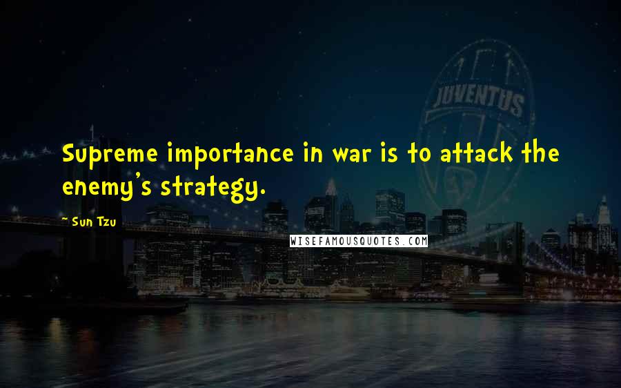 Sun Tzu Quotes: Supreme importance in war is to attack the enemy's strategy.