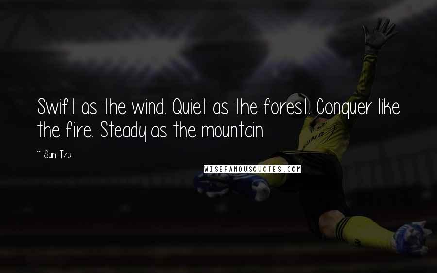 Sun Tzu Quotes: Swift as the wind. Quiet as the forest. Conquer like the fire. Steady as the mountain