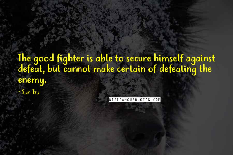 Sun Tzu Quotes: The good fighter is able to secure himself against defeat, but cannot make certain of defeating the enemy.