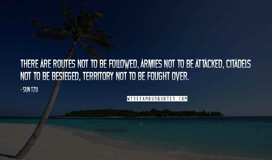 Sun Tzu Quotes: There are routes not to be followed, armies not to be attacked, citadels not to be besieged, territory not to be fought over.