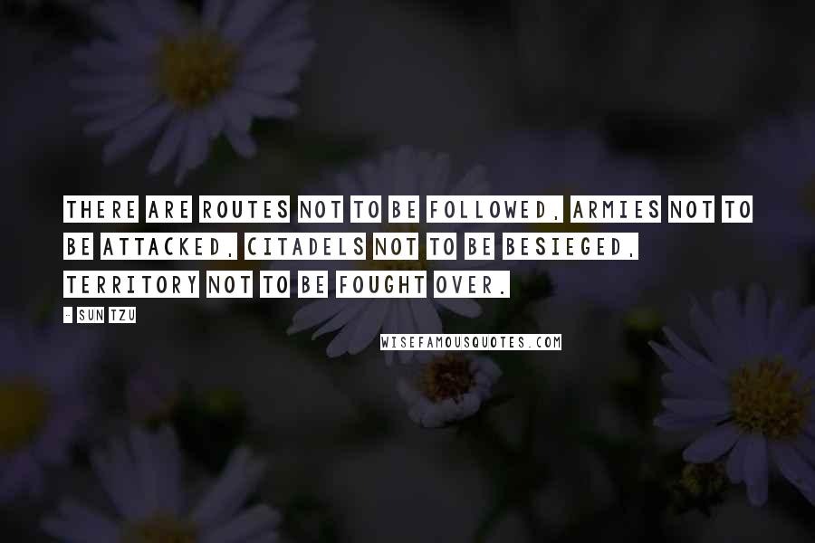 Sun Tzu Quotes: There are routes not to be followed, armies not to be attacked, citadels not to be besieged, territory not to be fought over.