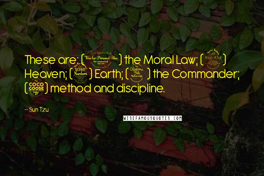 Sun Tzu Quotes: These are: (1) the Moral Law; (2) Heaven; (3) Earth; (4) the Commander; (5) method and discipline.