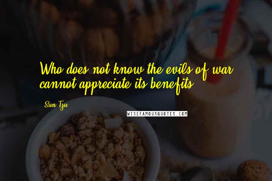 Sun Tzu Quotes: Who does not know the evils of war cannot appreciate its benefits