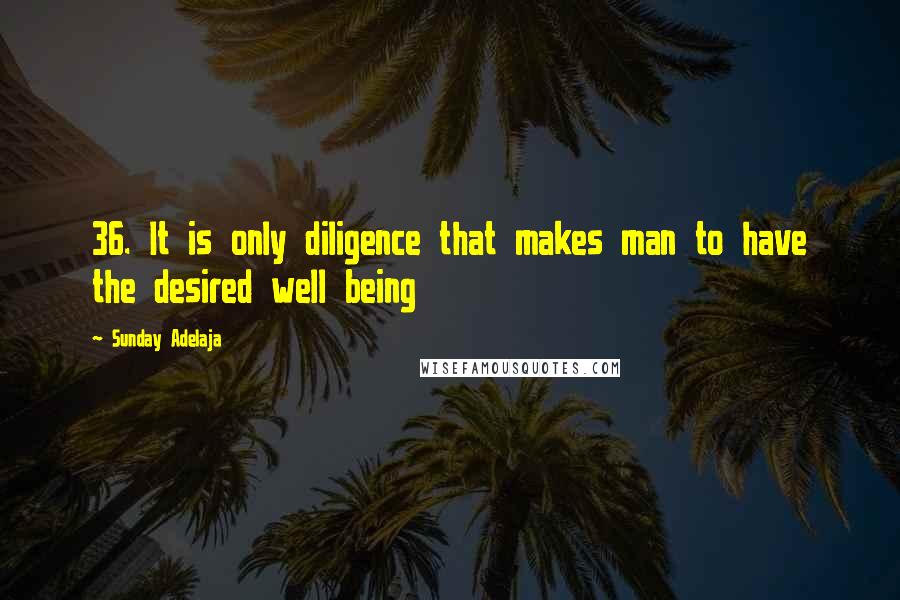 Sunday Adelaja Quotes: 36. It is only diligence that makes man to have the desired well being