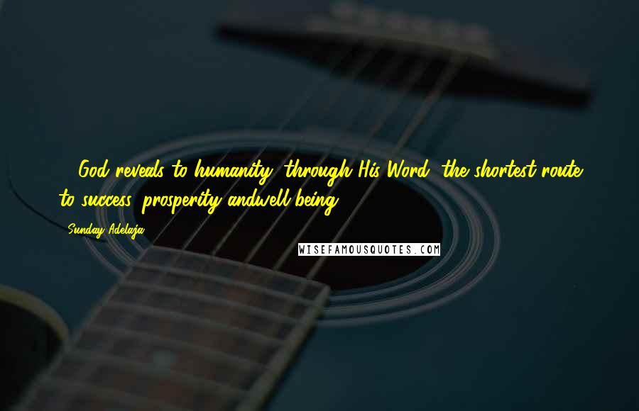 Sunday Adelaja Quotes: 4. God reveals to humanity, through His Word, the shortest route to success, prosperity andwell-being.