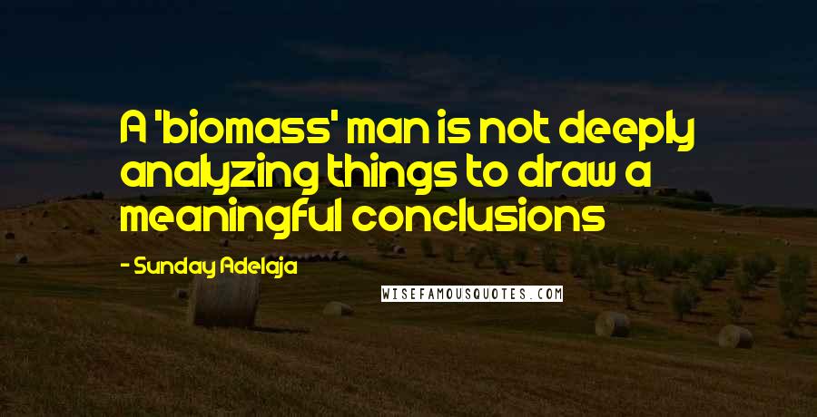 Sunday Adelaja Quotes: A 'biomass' man is not deeply analyzing things to draw a meaningful conclusions