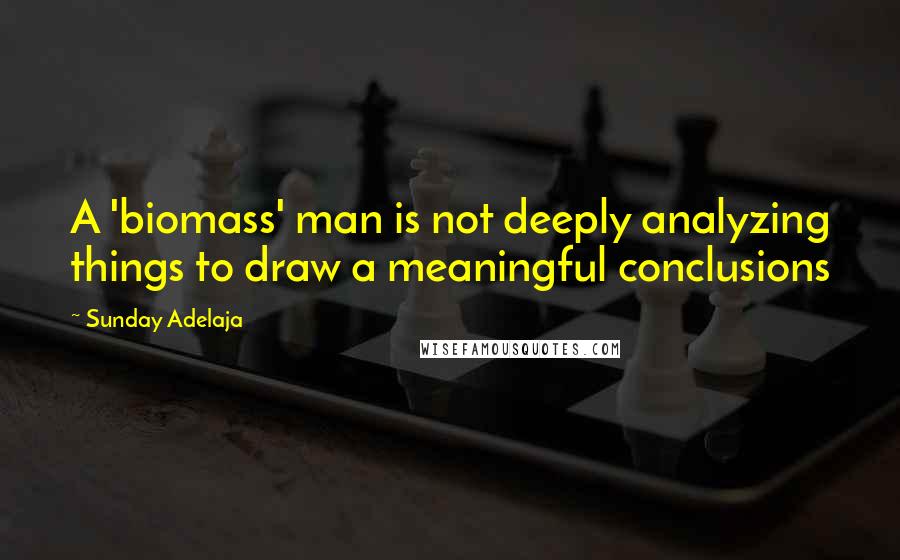 Sunday Adelaja Quotes: A 'biomass' man is not deeply analyzing things to draw a meaningful conclusions