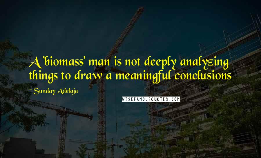 Sunday Adelaja Quotes: A 'biomass' man is not deeply analyzing things to draw a meaningful conclusions