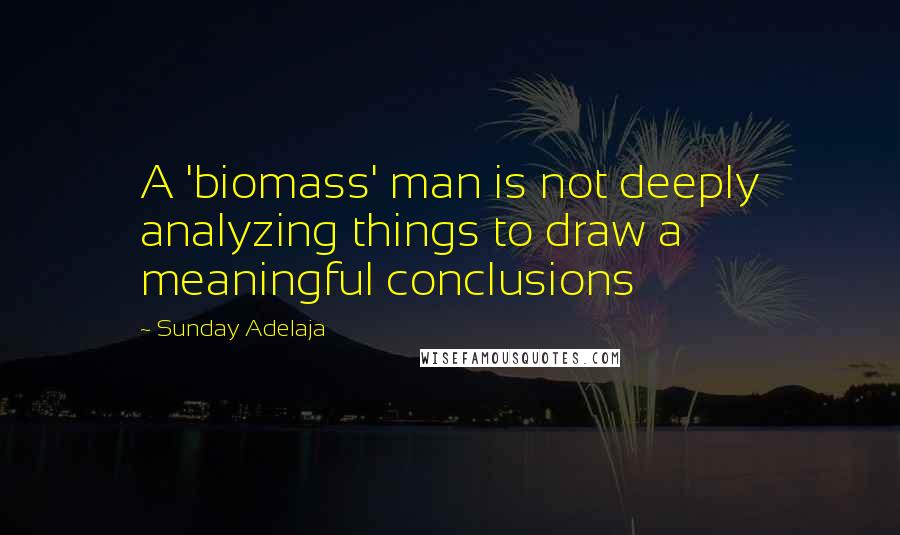 Sunday Adelaja Quotes: A 'biomass' man is not deeply analyzing things to draw a meaningful conclusions