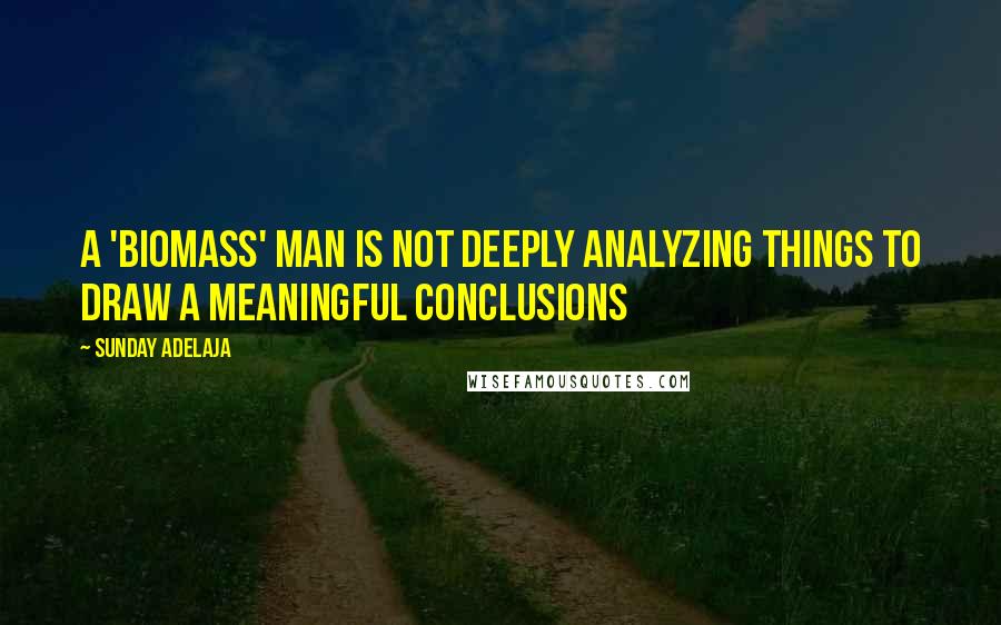 Sunday Adelaja Quotes: A 'biomass' man is not deeply analyzing things to draw a meaningful conclusions