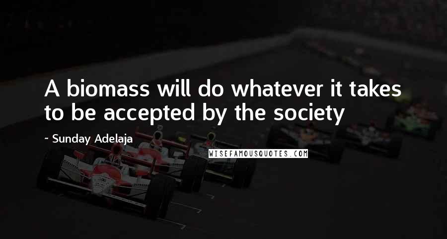 Sunday Adelaja Quotes: A biomass will do whatever it takes to be accepted by the society
