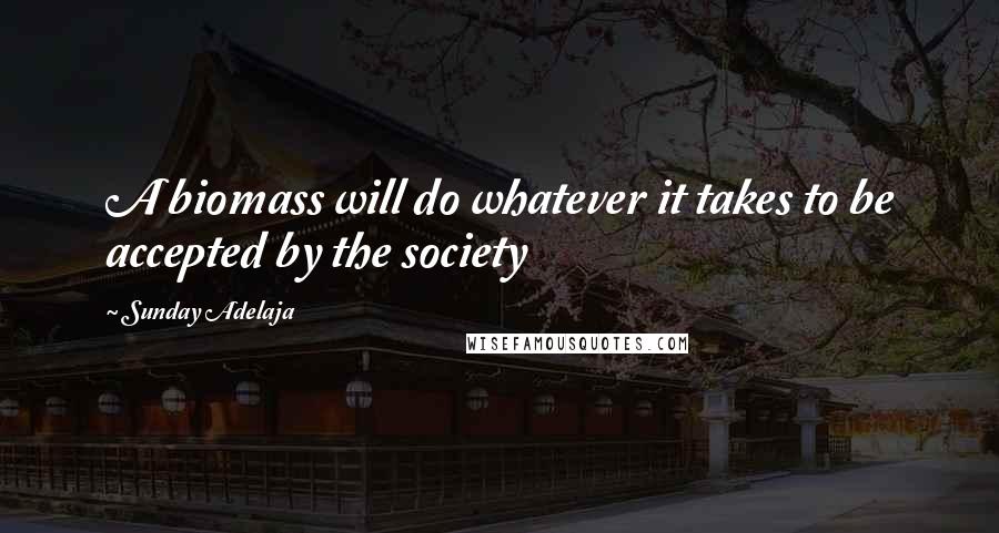 Sunday Adelaja Quotes: A biomass will do whatever it takes to be accepted by the society