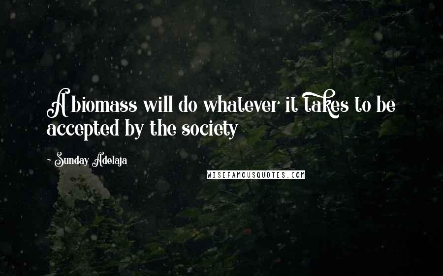 Sunday Adelaja Quotes: A biomass will do whatever it takes to be accepted by the society