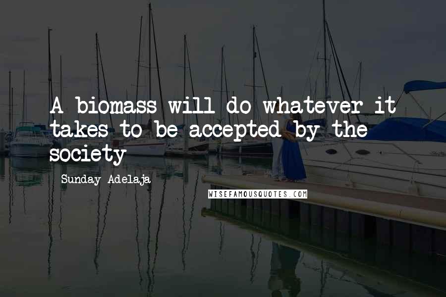 Sunday Adelaja Quotes: A biomass will do whatever it takes to be accepted by the society