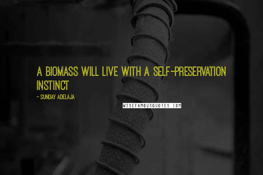 Sunday Adelaja Quotes: A biomass will live with a self-preservation instinct