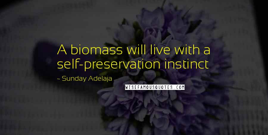 Sunday Adelaja Quotes: A biomass will live with a self-preservation instinct