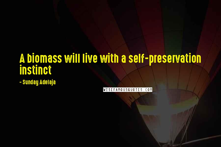 Sunday Adelaja Quotes: A biomass will live with a self-preservation instinct