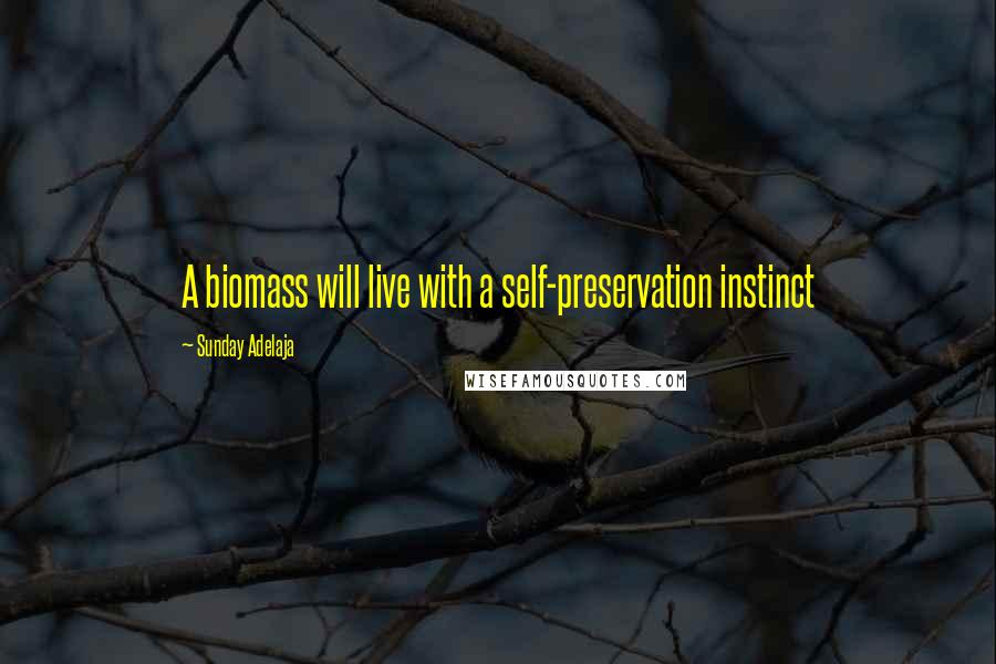 Sunday Adelaja Quotes: A biomass will live with a self-preservation instinct