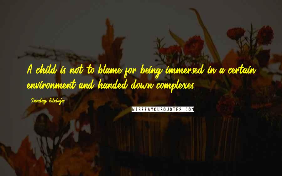 Sunday Adelaja Quotes: A child is not to blame for being immersed in a certain environment and handed down complexes