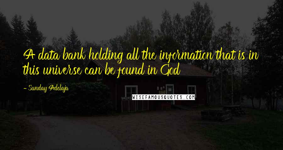 Sunday Adelaja Quotes: A data bank holding all the information that is in this universe can be found in God